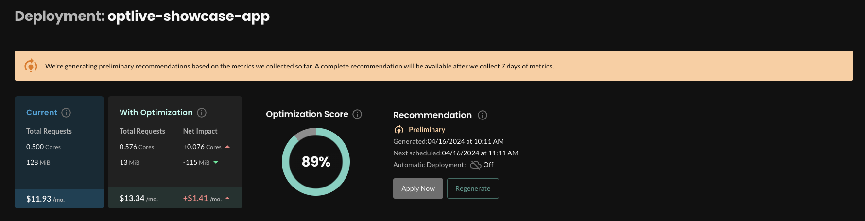 showcase app details overview
